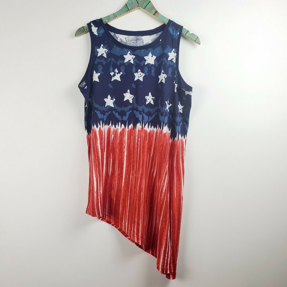 Casey Key USA Flag Tank Top Size S EUC